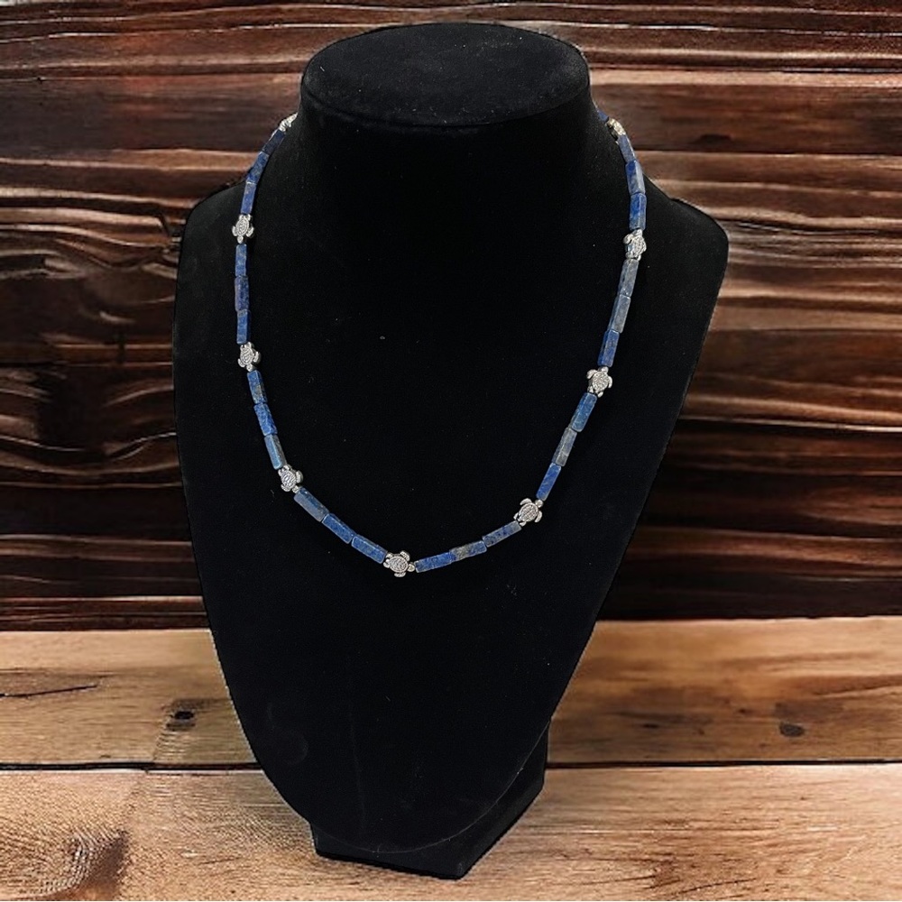 Sea Turtle Lapis Necklace